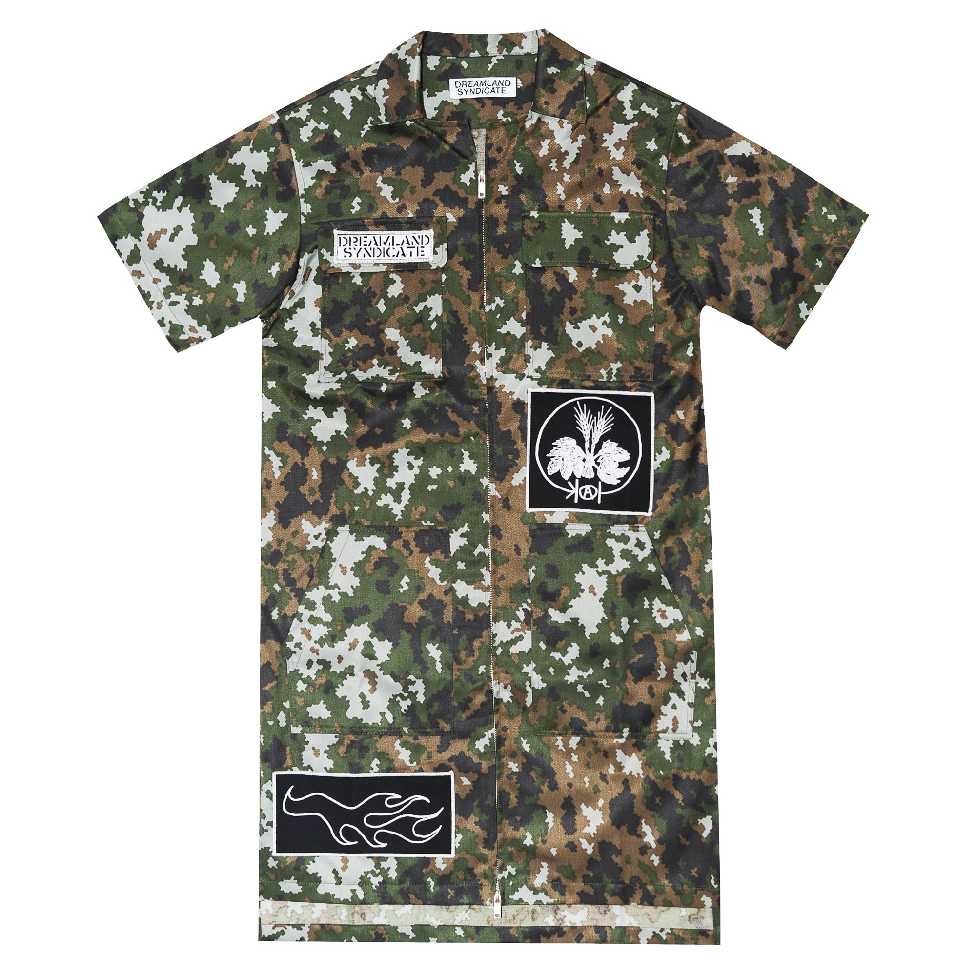 Zerowork Flecktarn Camo Shirt/Dress with Patches - Dreamland Syndicate
