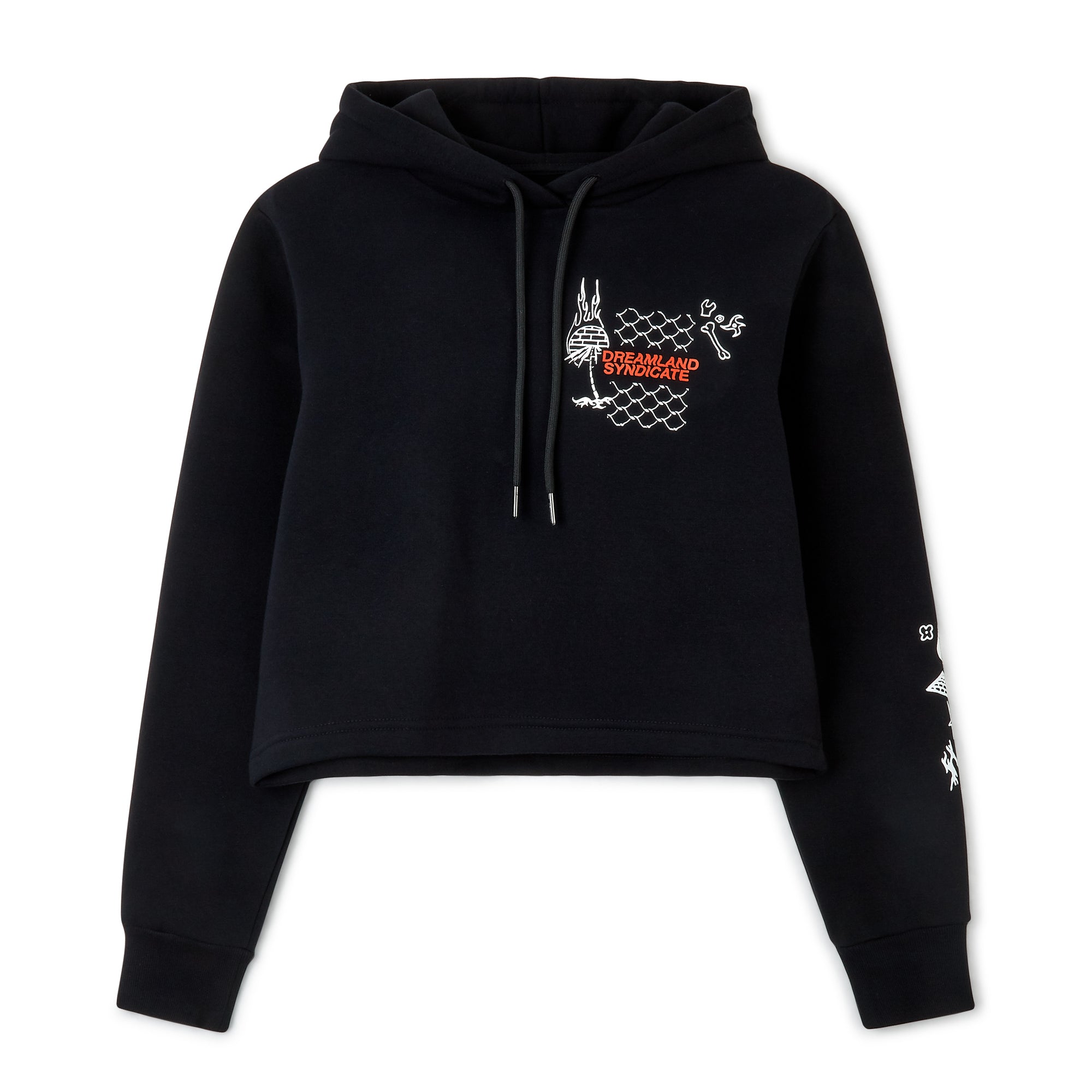 Cuteland Cropped Hoodie Black - Dreamland Syndicate