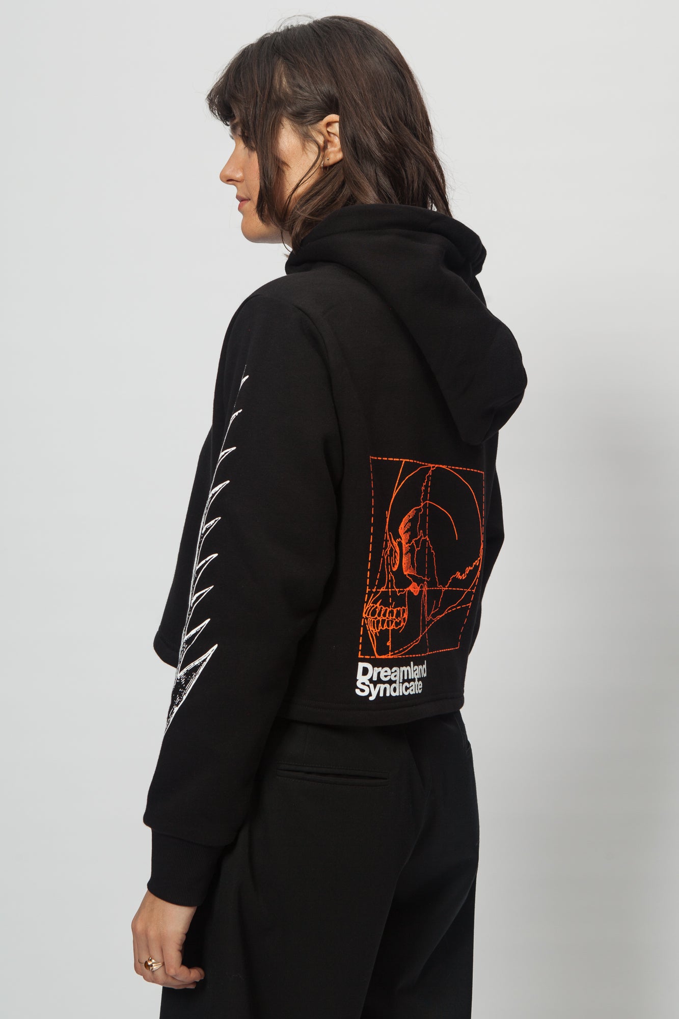 Skull Cropped Hoodie - Dreamland Syndicate